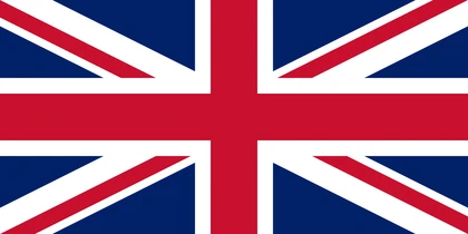 Bandiera del Regno Unito con croci sovrapposte rosse e bianche su fondo blu (Union Jack)