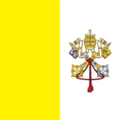 Bandiera del Vaticano con due bande verticali gialla e bianca e le chiavi di San Pietro