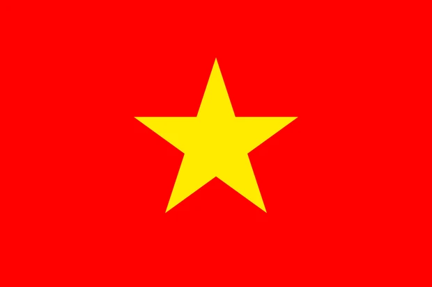 Bandiera del Vietnam con sfondo rosso e stella gialla a cinque punte al centro