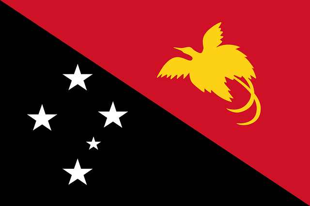 Bandiera della Papua Nuova Guinea, nero, rosso.