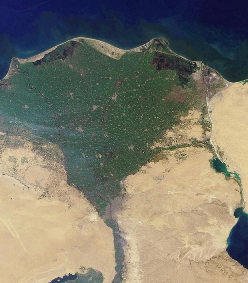 Il delta del Nilo visto dallo spazio.
