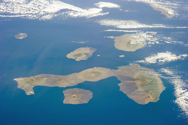 Isole galapagos viste dall'alto.