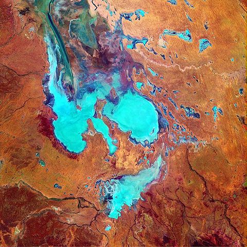 Lago Eyre, australia, fotografato dalla NASA