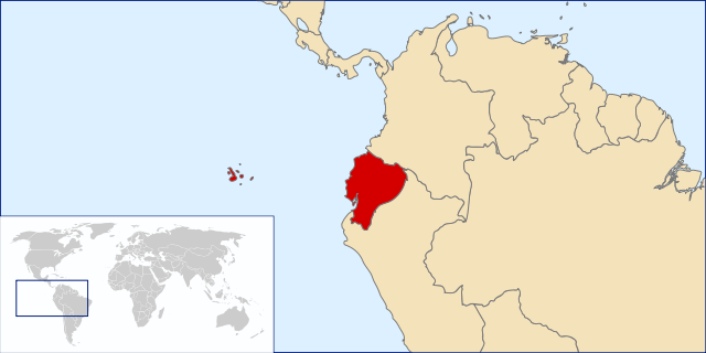Posizione geografica dell'Ecuador.