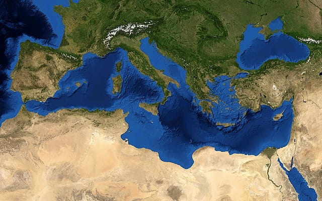 Mar Mediterraneo visto dallo spazio.