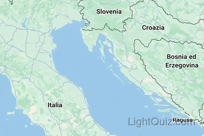 Mappa geografica del mare Adriatico tra Italia e Croazia
