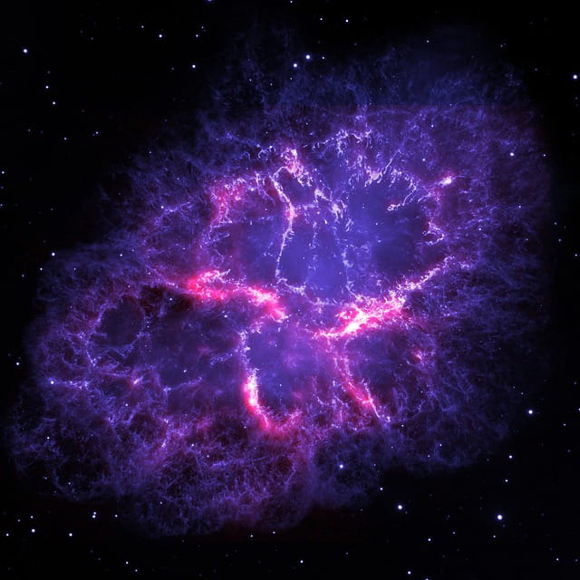 Nebulosa del granchio, Costellazione Toro, Supernova di tipo II, formazione di una stella o sistema.