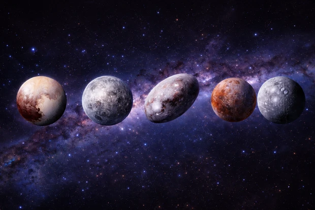 I principali pianeti nani del Sistema Solare mostrati nello spazio