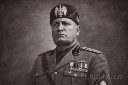 Ritratto di Benito Mussolini in uniforme militare durante il periodo fascista