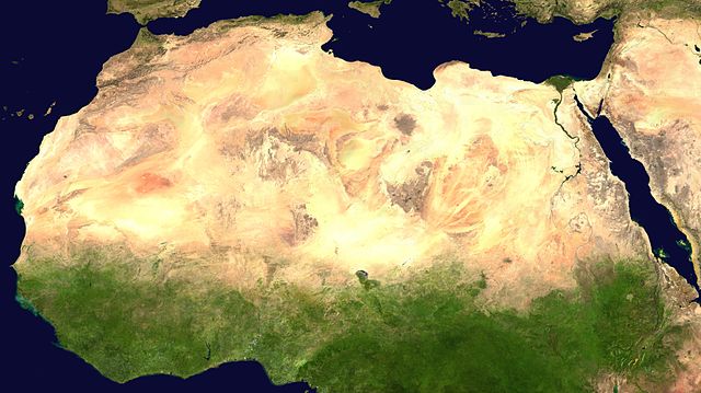 Deserto del Sahara visto dallo spazio.